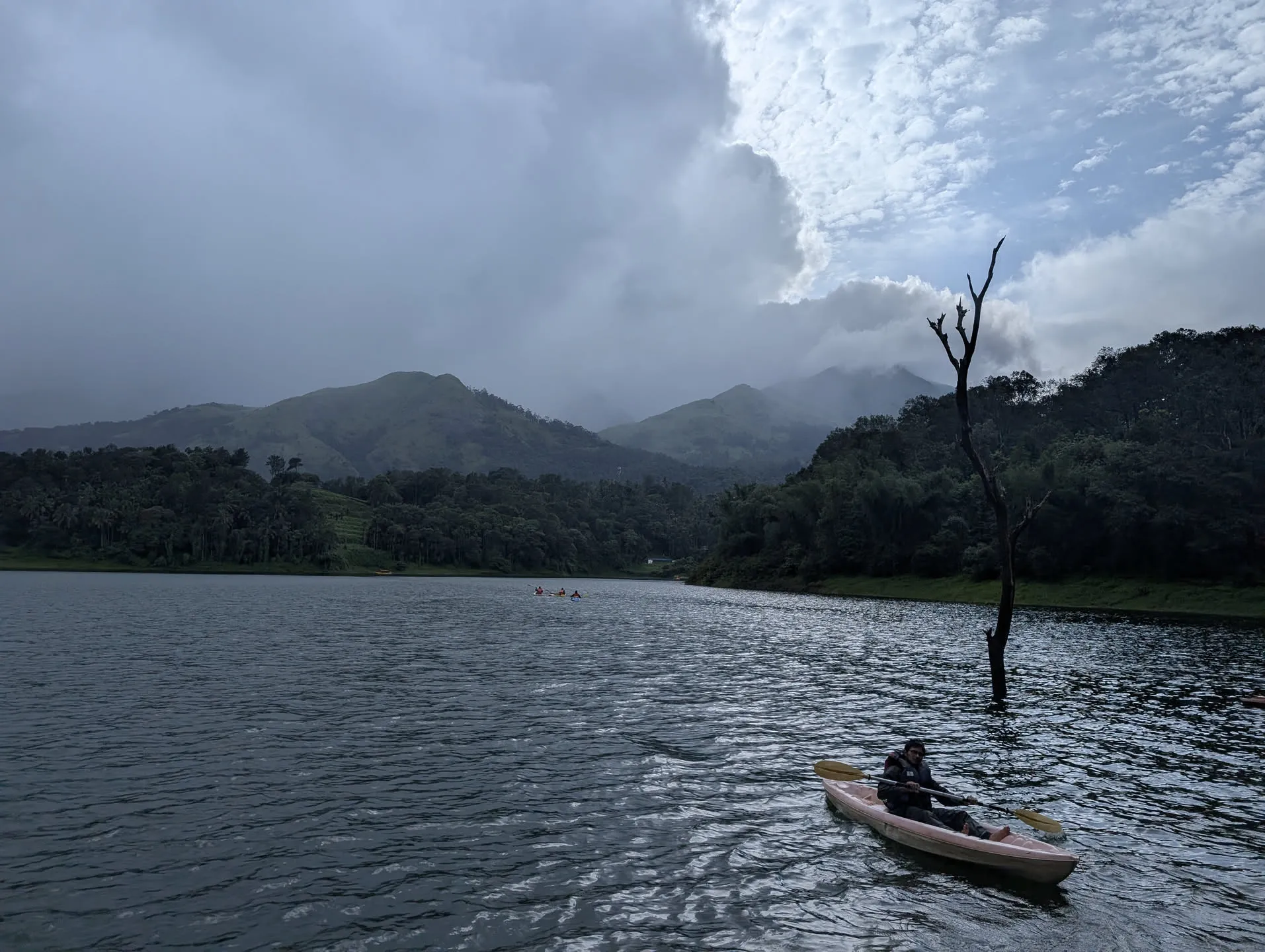 Me kayaking in wayanad in Banasura Sagar Dam